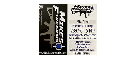 Mike's Firearms Logo Sponsor | Golden Paws Assistance Dogs Southwest Florida Organization