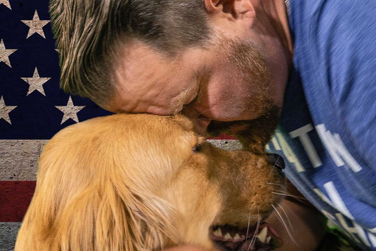 U.S. Arm Veteran, Jody with Golden PAWS Assistance Dog Norman